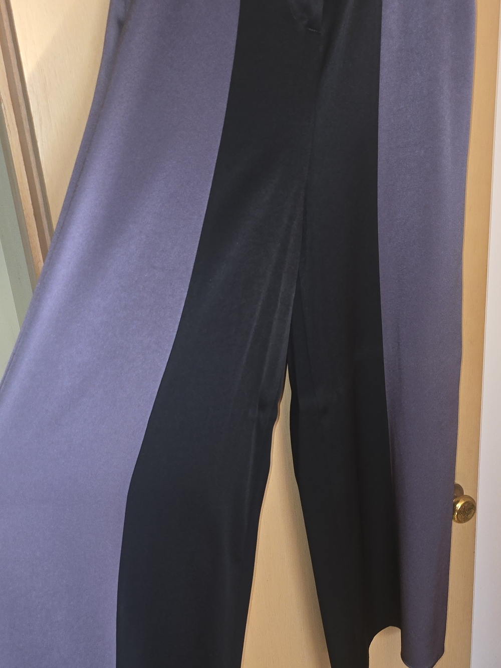 Original Showroom Piece! Allen Schwartz Couture Wide Leg High Slit Trousers